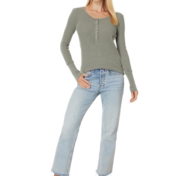Splendid Women's Thermal Henley Long Sleeve Top XS - Picture 1 of 6